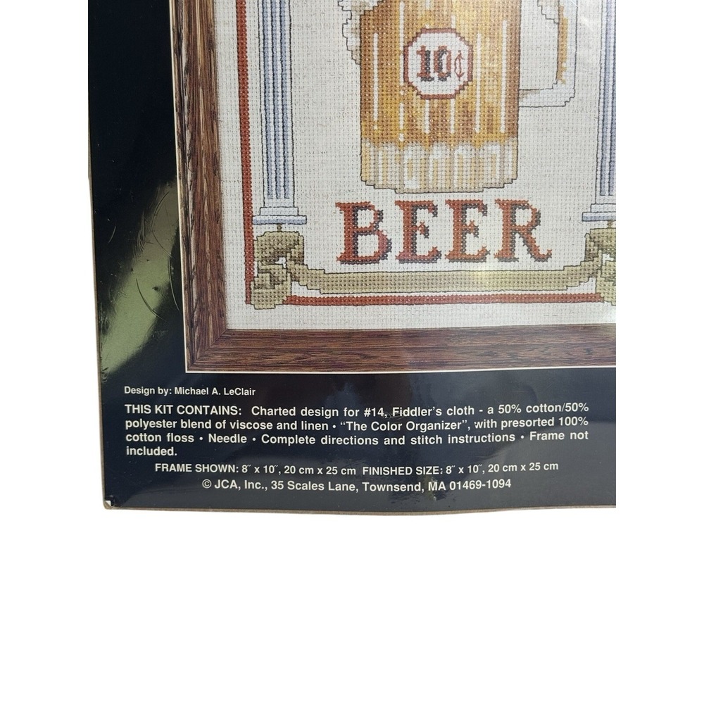 Cold Beer Counted Cross Stitch Kit Signs of the Times 10" x 8" - Picture 3 of 6